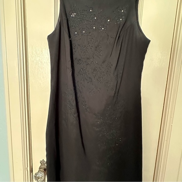 Vtg. CDC Dress Sheath Formal Y2K Black Square Neck Beads Spaghetti Straps Sz 12 - Picture 5 of 12